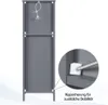 The back of a tall, narrow cabinet is shown, with a close-up inset highlighting a safety feature. Produktbild-Vorschau