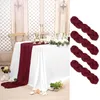 Elzusha - Set van 4 Cheesecloth Tafellopers - 3m Bordeau Productafbeelding-voorbeeld 1