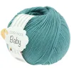 A ball of teal yarn with a label attached. Produktbild-Vorschau