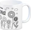 Für die Beste Mama Blumen Kaffeebecher zum Ausmalen Produktbild-Vorschau 1