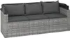 3-Sitzer-Gartensofa mit Dach und Fußhocker Grau Poly Rattan Produktbild-Vorschau 8
