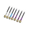 A group of six antenna cables with different colored bands and labels. Voir les images du produit