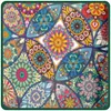 4 Stück Stuhlhussen Elasthan - Mandala Bunt - Stuhlbezug Produktbild-Vorschau 3