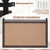 Back of a rectangular mirror with a dark brown frame, mounted on a sliding track system. The image highlights the mounting hardware and installation instructions. Podgląd zdjęcia produktu