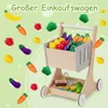 COSTWAY Sklepik dla dzieci, sklepik drewniany z wózkiem na Podgląd zdjęcia produktu 4