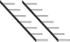 Two dark, slanted shelves with white horizontal bars attached. Podgląd zdjęcia produktu