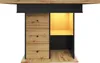A product shot of a table with drawers and a lit compartment. Produktbild-Vorschau