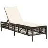 vidaXL Sonnenliege mit Auflage Braun Poly Rattan Produktbild-Vorschau 1
