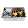 Evier en inox sans kit avec passoire 68*45*21cm(argent) Voir les images du produit 3