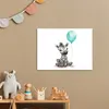 Leinwand Bilder 40x30 cm - Kinder Ballon - Zebra - Blauer, Produktbild-Vorschau 2