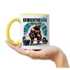 Gewichthebär Bären Tasse Gelb - Fitness Wortwitz Geschenk Produktbild-Vorschau 4