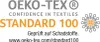A graphic displaying the OEKO-TEX STANDARD 100 certification logo and text. Produktbild-Vorschau