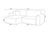 A line drawing diagram of a sectional sofa with dimensions indicated. Produktbild-Vorschau