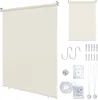 Faziango Senkrechtmarkise 100x140 cm Balkonrollo Beige UV Produktbild-Vorschau 1