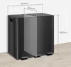 HOMCOM Mülleimer 3 x 15L Treteimer mit Deckel Fußpedal Produktbild-Vorschau 3