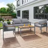 Flieks Gartenlounge Set 4er Set, Gartenmöbel Set Rattan mit Produktbild-Vorschau 12