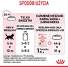 Instructions for feeding a kitten, showing different feeding scenarios and quantities. Produktbild-Vorschau