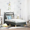 vidaXL Kinderbettgestell mit Kopfteil Dunkelgrau 70 x 140 Produktbild-Vorschau 2