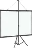 A white projection screen with a black tripod stand against a white background. Podgląd zdjęcia produktu