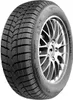 A close-up studio shot of a single car tire mounted on a silver alloy wheel, presented against a plain white background. Produktbild-Vorschau