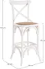 Barhocker Cross 50 x 52 x 118 cm Ulmenholz und Rattan Weiß Produktbild-Vorschau 5