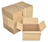 A stack of flat-packed cardboard boxes and one open box. Produktbild-Vorschau