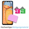 A smartphone and screen cleaning accessories are displayed against a white background. Produktbild-Vorschau