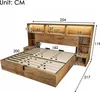 A diagram of a bed with dimensions and features highlighted. Náhled obrázku produktu