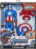 The image shows the packaging of a Captain America toy from the Marvel Avengers Titan Hero Series, including the action figure and accessories. Náhled obrázku produktu