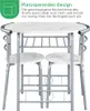 A white marble-patterned dining set with a table and two chairs, shown from the front. Produktbild-Vorschau