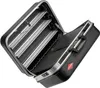 An open black tool case with silver interior compartments. Produktbild-Vorschau