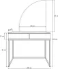 A technical drawing of a dressing table with dimensions indicated. Náhľad obrázku produktu