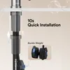 Close-up of a kitchen faucet installation with text overlays highlighting features. Podgląd zdjęcia produktu