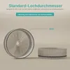 A diagram showing a round sink drain cover with dimensions indicated. Produktbild-Vorschau