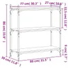 vidaXL Regał na książki 3 półki Czarny 80x30x86 cm Materiał Podgląd zdjęcia produktu 7