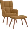 vidaXL Poltrona relax con sgabello in velluto marrone Anteprima dell’immagine prodotto 8