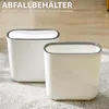Eckiger Abfalleimer mit Deckel, Pop-Up, PP Material – Produktbild-Vorschau 2