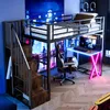 Flieks Lit superposé 90x200cm avec bureau et LED, lit Voir les images du produit 13