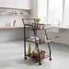 Wózek kuchenny Relaxdays, 3 półki, uchwyt na szklanki, styl Podgląd zdjęcia produktu 2