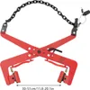 A red and black bordsteinzange (curb tongs) with a chain, shown against a white background. Podgląd zdjęcia produktu