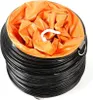 A coiled black flexible hose with an orange fabric lining inside. Produktbild-Vorschau