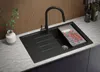 PRIMAGRAN Spülbecken Schwarz 78x50cm, Granitspüle 1 Becken Produktbild-Vorschau 3