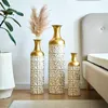 okwish 3-teiliges Metallvasen Standvasen-Set Blumenvase Produktbild-Vorschau 3