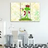 Triptychon auf leinwand abstrakte tiere - grün 150x100 cm Produktbild-Vorschau 2