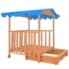 Kinderspielhaus mit Sandkasten Tannenholz Blau UV50 Produktbild-Vorschau 6