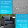 A collage of images showing outdoor furniture cushions and fabric details. Produktbild-Vorschau