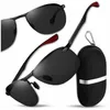 Lunettes de soleil polarisées pour hommes, noires, monture Voir les images du produit 1