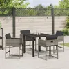 vidaXL Garten Essgruppe 5 pcs Grau Poly-Rattan Produktbild-Vorschau 4