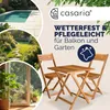 CASARIA® Set da Balcone Tavolo e 2 Sedie in Legno di Acacia Anteprima dell’immagine prodotto 2