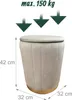 Relaxdays Pouf in velluto, pouf con vano portaoggetti, Anteprima dell’immagine prodotto 4
